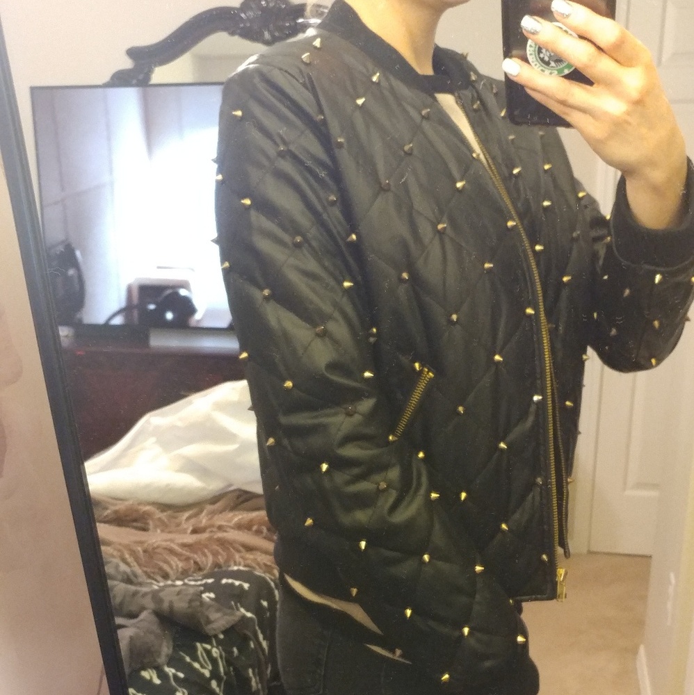 Babe spiky bomber jacket